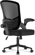 naspaluro Computer Desk Chair with Flip-up Armrests/3D Lumbar Support/Metal Claws, Swivel Mesh Ergonomic Office Chairs, Comfy Mid-Back Study Home Office Chairs, Small Heavy Duty Black Work PC Chairs