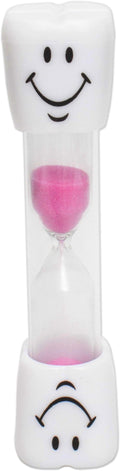 Kids Toothbrush Timer ~ 2 Minute Smile Sand Timer for Brushing Children's Teeth (Pink)