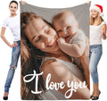 LNM Personalised Blanket with Photo, Customised Blanket with Picture, Custom Photo Blankets, Picture Blankets, Personalised Valentines Birthday Gifts for Mum Baby Kid Family