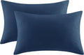 Aisbo Navy Blue Pillow Cases 2 Pack - Navy Blue Plain Standard Pillowcases Set of 2, Soft Microfiber Pillow Cover with Envelope Closure 50x75 cm