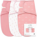 Little Seeds Swaddle Blanket 0-3 Months, 3-Pack Organic Cotton Baby Swaddles - Swaddles for Newborns Infant Boys & Girls, Soft & Snug Hip-Healthy Swaddling Blankets Pink Set