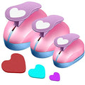 Heart Hole Punch, Paper Punches, HeartPunches for Paper Crafts, Hole PuncherHeart, HeartShaped Hole Punch, 9mm, 16mm, 25mm, Heart Hole Punches Set (Random Color)