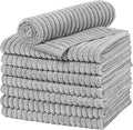 Microfibre Tea Towels, Thick, Soft, Super Absorbent and Lint Free Kitchen Towels, 45 x 65 cm, Pack of 8, Grey