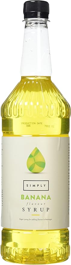 Simply Banana Syrup, Vegan & Nut Free Flavoured Syrup for Coffee, Cocktails & Baking (1 Litre)