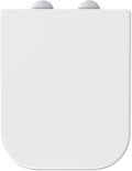 Square Toilet Seat Features Soft-Close, White Loo Seat with One-Button Quick Release for Hassle-Free Cleaning, Top Fixing Adjustable Hinges