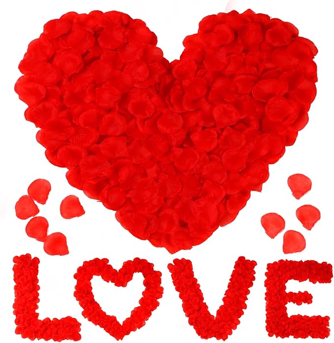 3000PCS Silk Rose Petals for Bedroom, Artificial Red Rose Flowers for Wedding Valentine's Day Decor, Romantic Bedroom Scatter Petals for Proposal Anniversary Party Confession Valentine Decorations