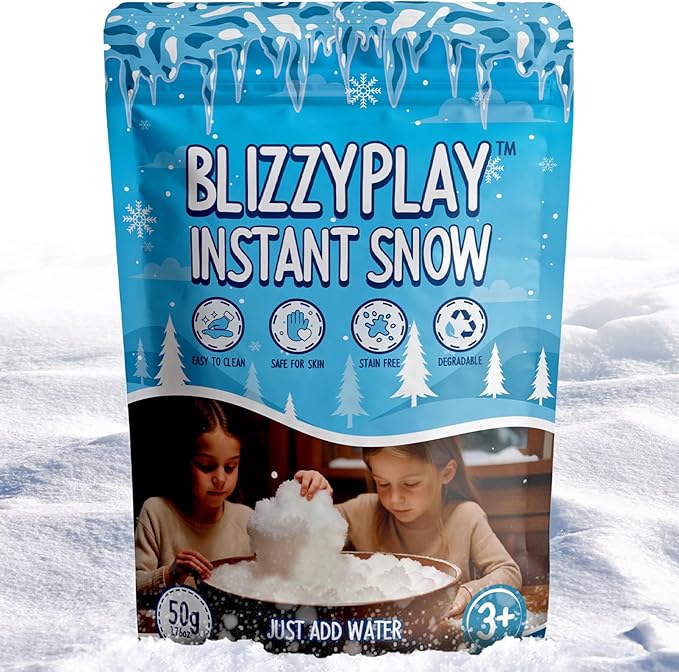 Instant Snow Fake Snow Artificial Snow Play Snow Slime Just Add Water 1 Pack kids Christmas Eve Box Christmas Stocking Filler Gift