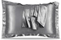 UQQU Natural Mulberry Silk Pillowcase for Hair and Skin Health, Standard Size 50 x 75 cm Pillow Case, Soft Smooth Cooling Premium Grade Silk Pillow Covers for Sleeping (Grey, 1 Pack)