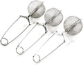 3 Pack Mesh Snap Ball Tea Strainer with Handle for Loose Leaf Tea and Mulling Spices Stainless Steel Tea Infuser Tea Filter
