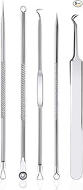 Blackhead Remover Tool,Pimple Whitehead Acne Comedone Extractor Tool Set Stainless Steel with Transparent Box for All Skin Types