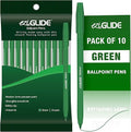 10-Pack Ballpoint Pen Set, Green - Smooth Writing Action-Medium Point 1.0mm Multipack - Ball Point Pens Ideal Pens for School, Home or Work Stationery Supplies