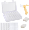Embroidery Floss Organizer Cross Stitch Thread Storage Box Tools - Bobbin Winder, 1 Removable 24 Compartments with 40 Hard Plastic Floss Bobbins and Stickers for Craft DIY Sewing Jewelry Screw Storage