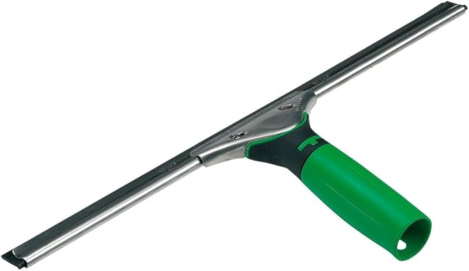 UNGER 79000 ErgoTec Window Squeegee 35cm - Rubber Squeegee Blade, Stainless Steel Channel & Rubber Grip Handle - Window Cleaning Equipment