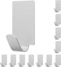 AOMEES 12PCS Self Adhesive Towel Hooks, Heavy Duty Wall Hooks, Waterproof Stainless Steel Hanger, Wall Mount Hooks for Hanging Coat Hook, Hanging Hat Hooks, Towel Hooks – Perfect for Bathroom