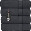 Casabella Pack of 2 Large Jumbo Bath Sheets 100% Egyptian Combed Cotton Big Beautiful Towels_Grey_2pcs