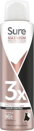 Sure Women Maximum Protection Invisible Antiperspirant Body Spray Deodorant with 3x stronger* sweat protection for 96 hour protection against sweat and odour 150 ml
