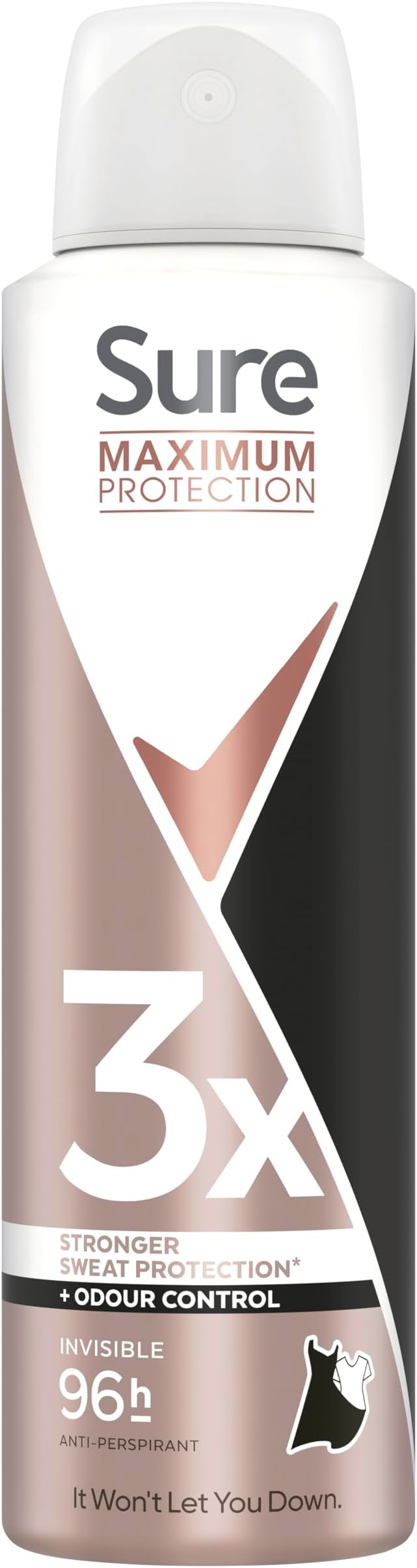 Sure Women Maximum Protection Invisible Antiperspirant Body Spray Deodorant with 3x stronger* sweat protection for 96 hour protection against sweat and odour 150 ml