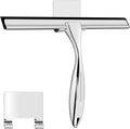 Shower Squeegee, 10 Inch Stainless Steel Window Squeegee Cleaner for Shower Glass Door with Hook, Shower Wiper Screen for Bathroom, Window,Mirror and Car Glass