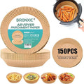 BRONXIC® 150PCS Air Fryer Liners 16cm | Heavy Duty Oil Proof & Non-Stick Air Fryer Liner | Heat Resistant Disposable Parchment Airfryer Liners | Perfect for Baking, Roasting & Cooking
