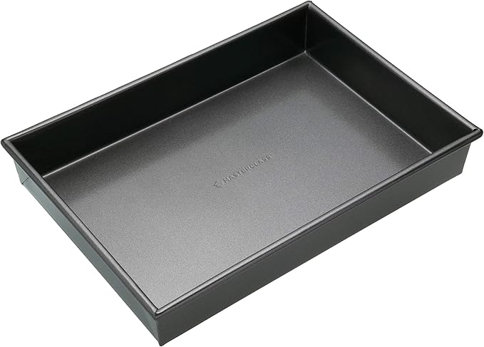 MasterClass 35 x 24 cm Baking/Roasting Tray with PFOA Non Stick, Robust 1 mm Carbon Steel Deep Rectangular Traybake Tin, Grey