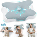 Memory Foam Pillow, Orthopedic Pillow,Two Heights Available, Neck Support Pillow with Cooling Washable Cover, Ergonomic Side Sleeper Pillow for Side, Back & Stomach Sleepers(Light Grey)