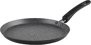 Russell Hobbs Metallic Marble Pancake Pan - 25cm Crepe Frying Pan, 9.8" Non-Stick Flat Skillet Griddle, Suitable for Induction Hobs, Soft Grip Handle, Durable Forged Aluminium, Easy Clean