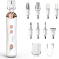 Electric Nail File, Professional Nail Drill, Electric Manicure Pedicure Set with 8 Drill Bits, 5 Modes Adjustable Nail Drill, Electric Nail File Set for Gel/Acrylic Nails (White)