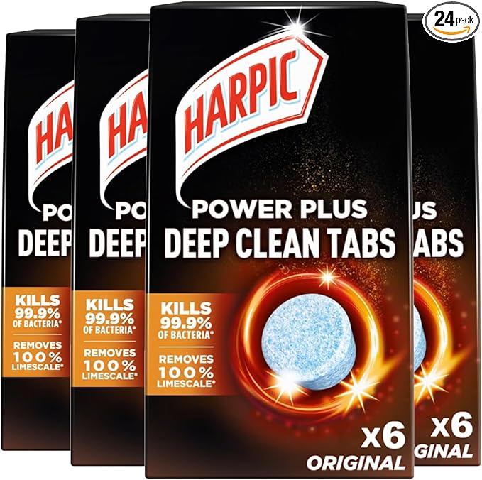 Harpic Power Plus Deep Cleaning Toilet Tablets Original Bulk Buy Tabs Pack of 24