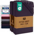Utopia Bedding Fitted Sheet Single (2 Pack), Purple - Deep Pocket 14 inch (35 cm) - Oeko Tex Certified - Easy Care - Soft Brushed Microfibre Fabric - Shrinkage and Fade Resistant - Bottom Sheet