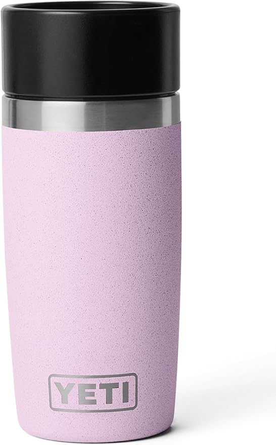 YETI Rambler 12 oz (355 ml) Travel Bottle with 100% Leakproof Hotshot Commuter Cap, Vacuum Insulated Stainless Steel Coffee Flask for Travel & Commute, Cherry Blossom