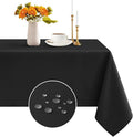 Romanstile Black Tablecloth wipe clean,140x200 CM,washable,water resistant Table Cloth,Table Cover for Christmas Kitchen Dining Party Wedding Winter New Year Decorations,55x78 inch