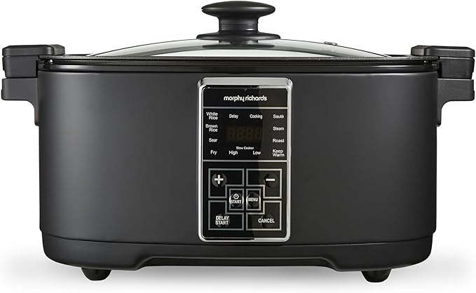 Morphy Richards Multifunction 10-in-1 Food Multicooker, 6.5L, Fry, Roast, Steam, Sear, Saute, Rice, Slow Cooker, LED Control Panel, Aluminium Non Stick Pot, Dishwasher Safe, 1350W, Matte Black, 560007