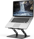 Nayka Adjustable Laptop Stand for Desk, Metal Foldable Laptop Riser, Portable Laptop Holder Desktop Book Stands, Ventilated Cooling Computer Notebook Stand Compatible with 10-15.6” Laptops