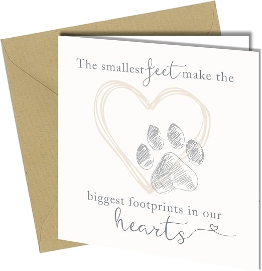 Sympathy Card for Pet Dog Cat Bereavement Condolence Sorry For Loss Death of pet dog cat The Smallest Feet#73