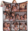 Bemaystar Personalised Blanket with Photo Text - Personalised Gifts for Women Men, Photo Blanket, Custom Blanket, Gifts for Family Kids Pet Friends for Birthday Fathers/Mothers Day