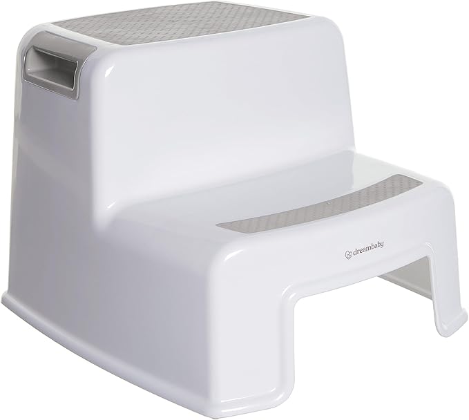 Dreambaby 2-Up Step Stool - Toddler Step Stool for Bathroom Sink and Kids Toilet Potty Training - Step Stools for Toddlers with Non-Slip Base and Carry Handles - Supports up to 200lbs Weight Capacity