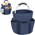 17L Cleaning Caddy with Handle Storage Box for Cleaning Utensils Multi Pocket Collapsible Cleaning Organiser Caddy Durable Cleaning Organiser Collapsible Storage Basket for Toiletries (Blue)