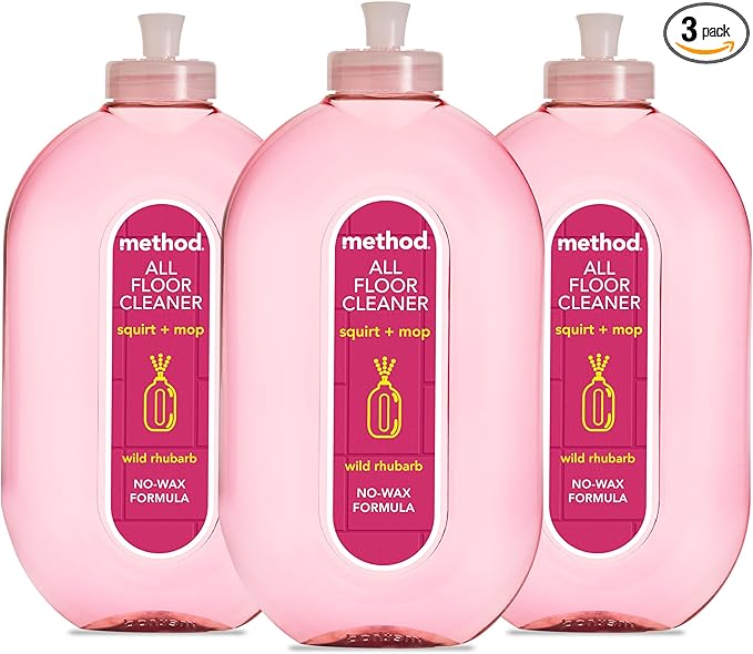 Method Multipurpose, All Floor Cleaner, Gently Cleans and Shines, Fresh Wild Rhubarb Scent, Pack of 3, 3 x 739ml