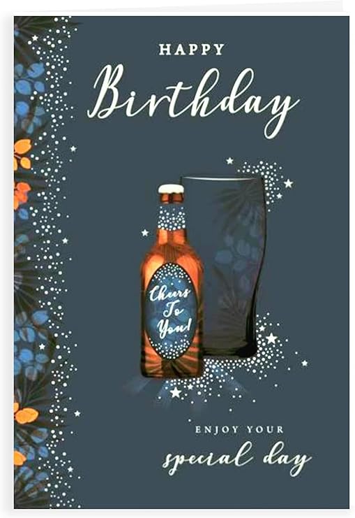 Modern Male Birthday Card for him men - Open Male Birthday Card - General Male Birthday Card