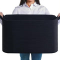 Large Storage Basket, Blanket Basket for Clothes Bedding, Woven Storage Baskets, Toy Storage for Kids, Rope Basket for Living Room, Nursery, Bedroom 55x38x30 cm (Black, 1 Pack)