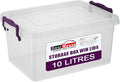 Best House Plastic Storage Box Bins with Lids - Pack of 1 - Heavy Duty, Stackable Clear Container Box Use for Home, office, Kitchen, Toys and Goods (10 Litres)