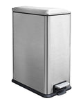 Kitchen Bin 45L,Lager Pedal Bin with Soft Close Lid, Slim Kitchen Bin with Removable Inner Bucket for Home, Slim Bins for Kitchen, Dining Room and Office,Silver