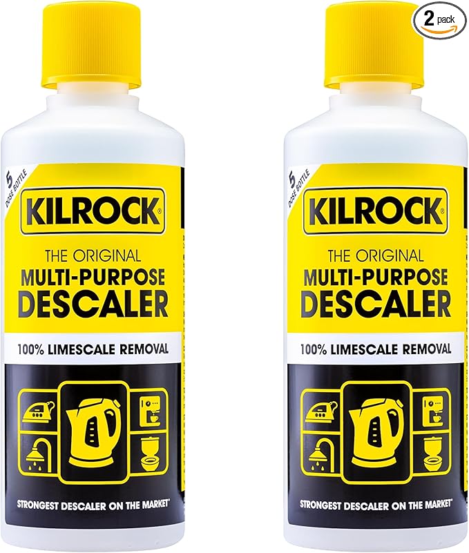 Kilrock Big K Multi-Purpose Descaler 2x400ml (10 Doses) - Limescale Descaling for Kettles, Shower Heads & Coffee Machines - Biodegradable and Phosphate Free - 100% Limecale Removal