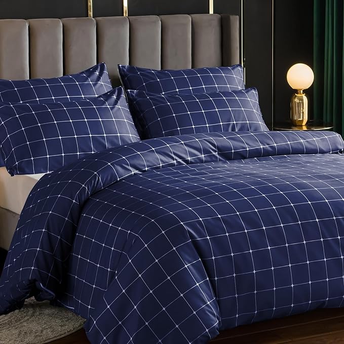 Lazzaro Double Duvet Set - Premium Microfiber Reversible Double Duvet Cover (200 x 200 cm) 3 PCs - Ultrasoft Hypoallergenic Luxury Quilt Cover Bedding Sets with Zipper Closure