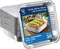 20-Pack Aluminium Foil Trays with Paper Lids, 9x9 Inch Foil Food Containers with Lids – Oven & Freezer Safe Takeaway, Baking, and Storage Square Trays