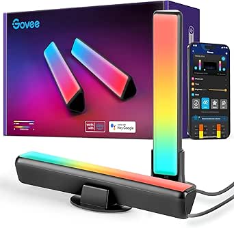 Govee LED Light Bars, Smart WiFi RGBIC TV Backlight, Gaming Lights with Scene and Music Modes, Play Light Bar for PC, TV, Room Decoration, Work with Alexa & Google Assistant[Energy Class F]