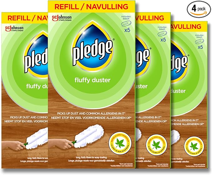 pledge Duster Refills - Pick Up Dust, Dirt and Lint with a Few Effortless Swipes, Pack of 4x5 refills