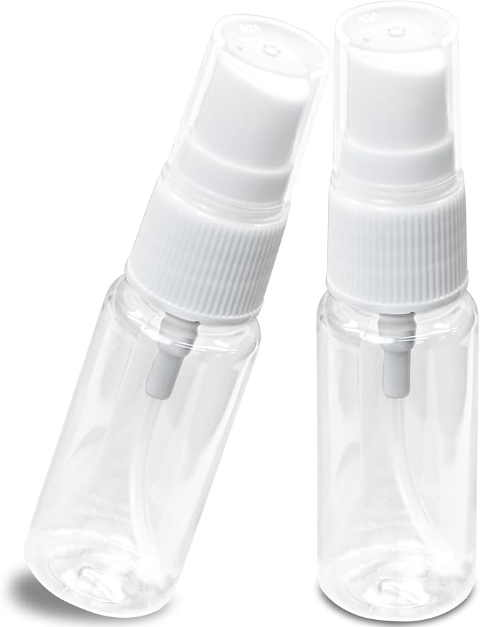 20ml Spray Bottle, 2 PCS Travel-Size Mini Spray Bottles, Transparent Plastic Fine Mist Sprayer, Compact Holiday Travel for Toiletries and Cosmetics