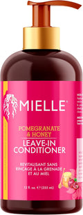 Mielle Pomegranate & Honey Leave In Conditioner for Curly Hair - Moisturising Detangler & Curly Hair Treatment to Help Repair Damage, Prevent Frizz & Improve Shine, 355 ml (Pack of 1)