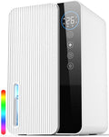Dehumidifiers for Home, 1.8L Dehumidifier for Bedroom, Quiet Portable Dehumidifier with 6/8/12H Timer, Auto Defrost, Auto Shut Off & RGB Light for Drying Clothes Bathroom (750ML/Day)